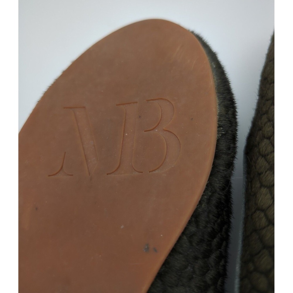 Anthropologie Matt Bernson Calf Hair Flats Womens 7.5 Black Textured Geometric - Picture 14 of 16